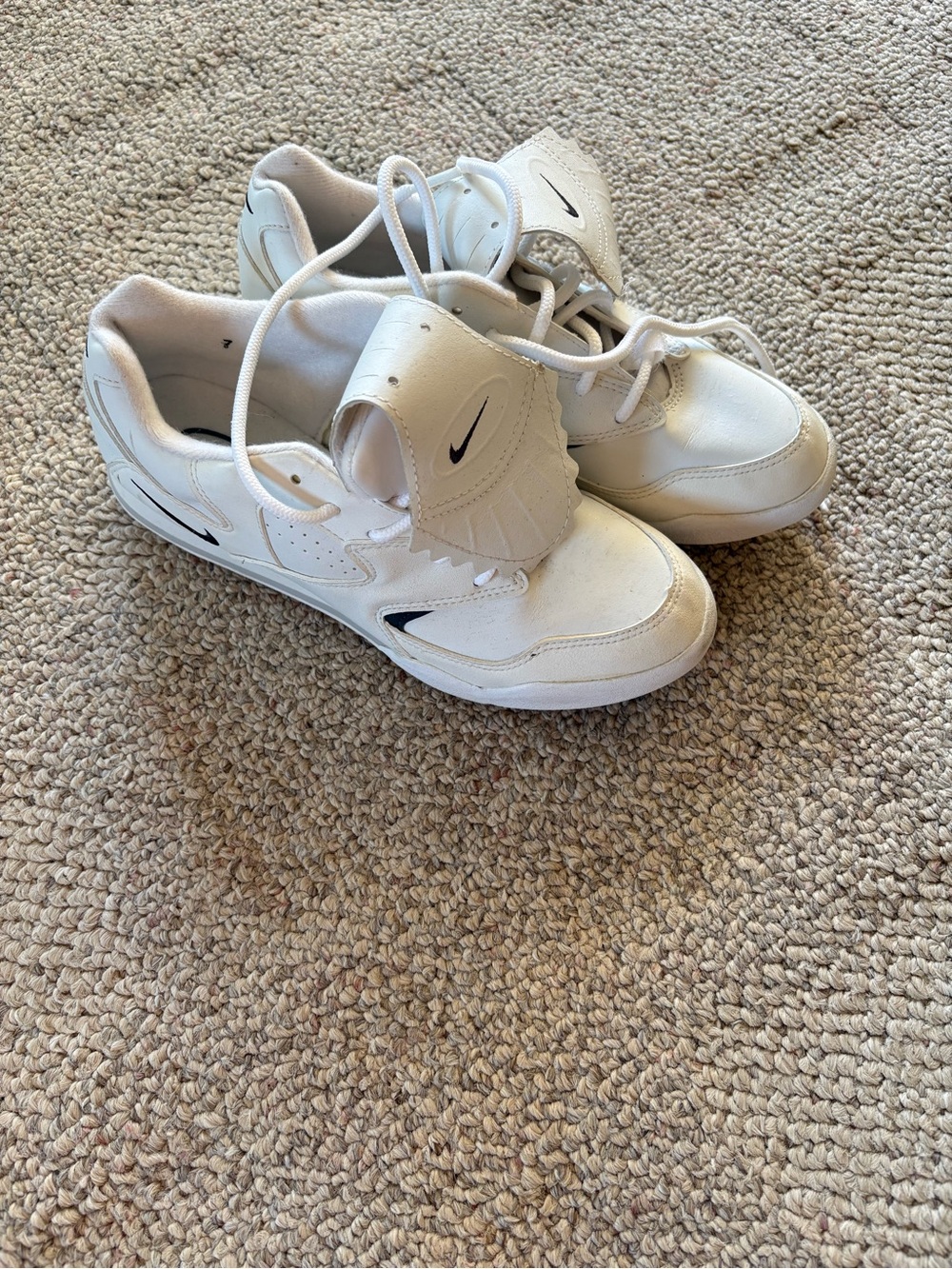 Nike Women's White Golf Sneakers with Black Swoosh